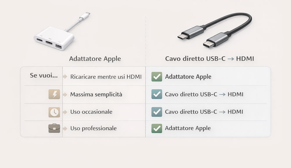 Adattatore o cavo diretto: cosa scegliere?